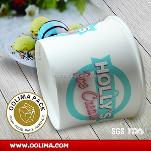 Jetable papier soupe tasses avec couvercle de papier, tasse de crème glacée, Coppe gelato, - Product Image 1