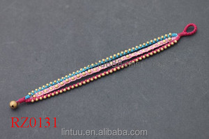 Campana de bronce de tejido multicapa granos de la resina del brazalete de la pulsera para la señora - Product Image 5