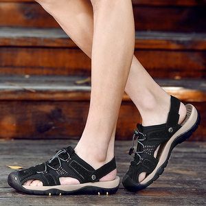 Personnalisé Grande Taille 38-47 Sport de Plein Air Pieds Nus Plage Sandales En <span class=keywords><strong>Cuir</strong></span> Véritable Hommes D'été <span class=keywords><strong>Homme</strong></span> Chaussure <span class=keywords><strong>Homme</strong></span> Mâle Appartements - Product Image 6