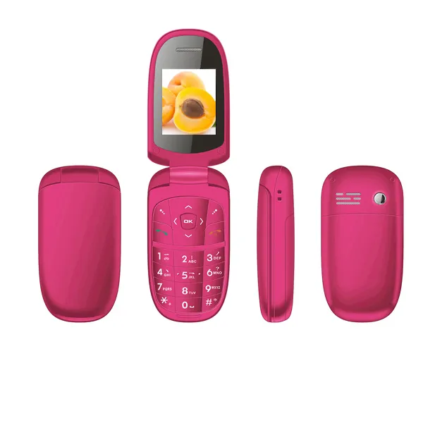 Téléphone portable à clapet en couleur rose, petit Mobile à bascule, appareil fabriqué à prix bas, style dubaï, vente en gros