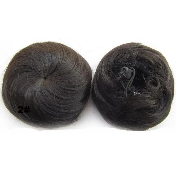 Cabelo sintético coque cabelo preto natural