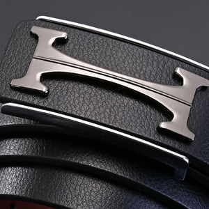 3.5Cm Chiều Rộng Chất Lượng Cao Thư <span class=keywords><strong>H</strong></span> <span class=keywords><strong>H</strong></span>ình Dạng Tấm Tên Phương Tây Tấm Khóa Mens Ý Chính <span class=keywords><strong>H</strong></span>ãng Thắt Lưng Da - Product Image 2