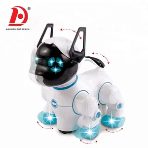 HUADA 2023 Educational Simulate Intelligent Electric Plastic Dancing Robot Toy Dog with Music & Light