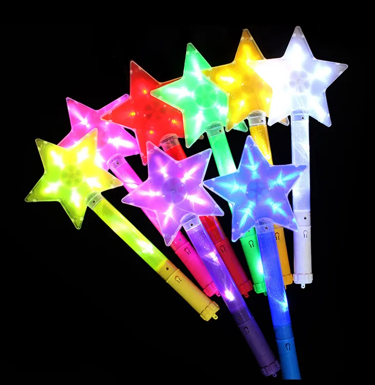पागल प्रशंसकों जयकार पार्टी चमकती प्रकाश छड़ी का नेतृत्व किया रोशन रंगीन स्टार परी छड़ी जयकार सहारा राजकुमारी सामान SL023