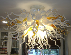 Lampadario Moderno in Vetro di Murano Soffiato a <span class=keywords><strong>Mano</strong></span>, Decorazione Artistica Bianca per Montaggio a Soffitto - Product Image 3