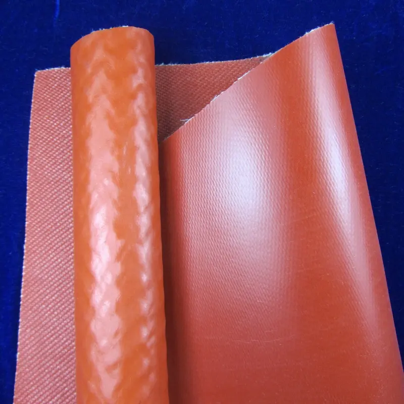 red/grey silicone rubber coated fiberglass cloth/fabric