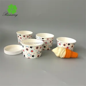 White kraft paper ice cream bowls wholesale disposable 3/5/6/16/18 oz paper cup ice cream cup for food packaging