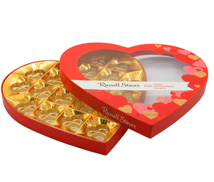 Scatola d'imballaggio della caramella del cioccolato della finestra trasparente a forma di <span class=keywords><strong>cuore</strong></span> di san valentino <span class=keywords><strong>con</strong></span> il vassoio dell'oro dell'animale domestico - Product Image 3