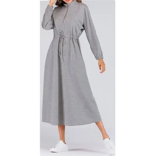 Vestidos de mujer de Primavera de manga larga ajustados grises de la mejor venta