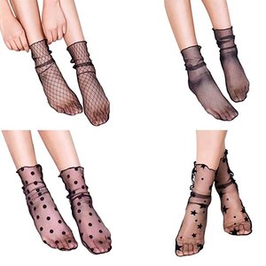 Precio de fábrica Mujeres Tobillo <span class=keywords><strong>Calcetines</strong></span> altos Sheer Slouch <span class=keywords><strong>Calcetines</strong></span> Negro Transparente <span class=keywords><strong>Calcetines</strong></span> de encaje - Product Image 1