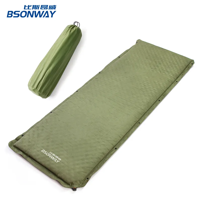 BSONWAY Outdoor Single Inflatable Camping Mat, Self-Inflating Sleeping Mattress Memory Foam Lightweight Compact Carry Bag