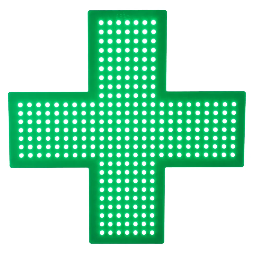 Hidly 19*19 ''Super Bright LED Verde Farmacia Croce Display, Commercio All'ingrosso LED Verde Segno di Croce