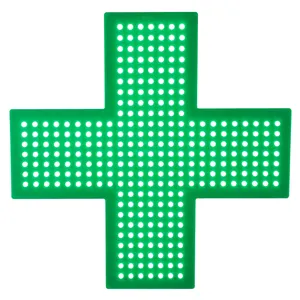 Hidly-Cruz LED verde superbrillante para farmacia, señal de Cruz LED de 19x19 pulgadas, venta al por mayor