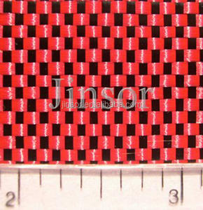 Sarga de tela de fibra de carbono con purpurina roja - Product Image 6