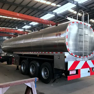 stainless steel fresh milk tank trailer 42000 Liters milk transport semi trailer for sale with branch warehouse