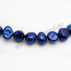 Chaîne de perles d'eau douce naturelles, perles bleues naturelles de 6 à 7 mm <span class=keywords><strong>en</strong></span> <span class=keywords><strong>vrac</strong></span> - Product Image 2