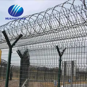 Airport Fence Security Anti-climb Barrier Concertina Razor Barbed Wire Fencing Airport Pvc Coated Fence