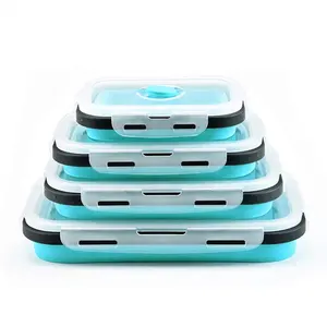 Silicone Food Storage Container Siliconefood Set Of 4 Collapsible Silicone Food Storage Container