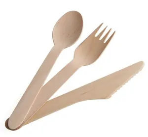 ที่กำหนดเองย่อยสลายได้ทิ้งมีดไม้/flatware/บนโต๊ะอาหารในรูปแบบที่แตกต่างกัน