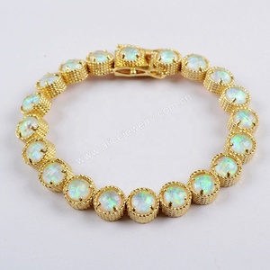 <span class=keywords><strong>Bracelet</strong></span> à breloque <span class=keywords><strong>avec</strong></span> pierre <span class=keywords><strong>opale</strong></span>, perles bleues et blanches, bijoux boho, ZG0341, nouvelle collection 2019 - Product Image 3