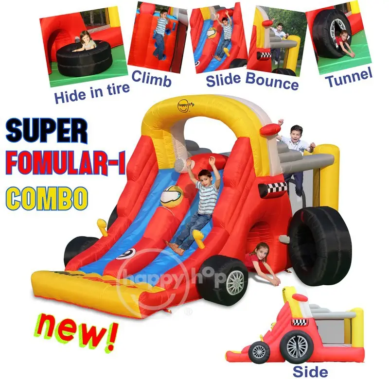 Happy Hop Inflatable Bouncer-9026 Racing Car Bouncer Super Fomular-1 Combo inflatable bouncer castle with slide