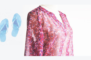 Resorte de las mujeres de impresión Floral 3/4 <span class=keywords><strong>manga</strong></span> Irregular Hem túnica asimétrica suelta blusa larga Tops - Product Image 4