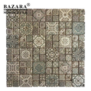 Colore blu Piastrelle di Travertino <span class=keywords><strong>Mosaico</strong></span> di Pietra <span class=keywords><strong>Per</strong></span> La Parete del Soggiorno - Product Image 4