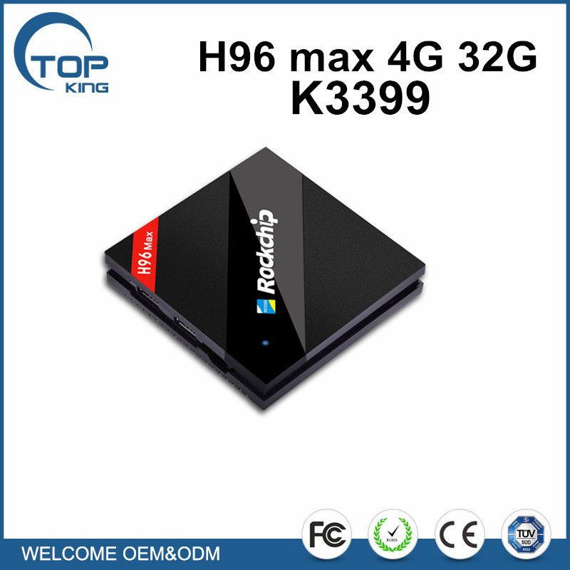 Rockchip RK3399 Six Core 4G 32G H96 MAX 4 K Android 6.0 Mini PC Internet Android Décodeur En Direct TV Box