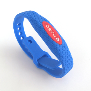 Pulsera rfid de silicona ajustable, resistente al agua, 13,56 mhz