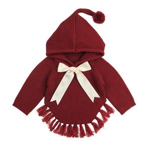 Maglione con cappuccio Pullover da <span class=keywords><strong>bambina</strong></span> maglia semplice a manica lunga all'uncinetto vestiti per bambini con frange di nappe Pullover maglione lavorato a maglia - Product Image 6