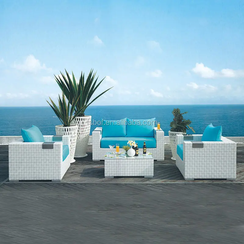 Groothandel Moderne Tuin Rotan Sofa Set Voor High-End Villa Huis Outdoor Rotan Rieten Meubelen HFA-025