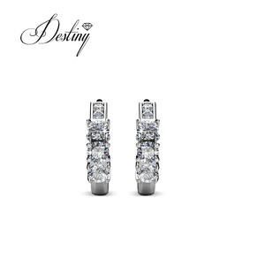 Dasini Huggie <span class=keywords><strong>orecchini</strong></span> a cerchio impreziositi da cristalli <span class=keywords><strong>Swarovski</strong></span> delicati gioielli vendita <span class=keywords><strong>orecchini</strong></span> caldi per donna - Product Image 4