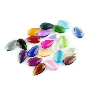 Mix Color 38mm 20pcs Glass Crystal Water Drop Pendants Smooth Teardrop Parts For Jewelry Accessories