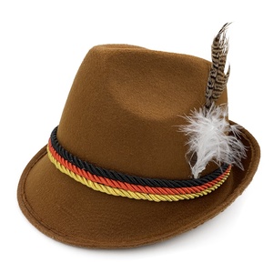 MH-0088 Festival <span class=keywords><strong>de</strong></span> la bière allemande Oktoberfest Costume bavarois Alpine feutre chapeau-gris vert <span class=keywords><strong>rouge</strong></span> marron couleurs - Product Image 4