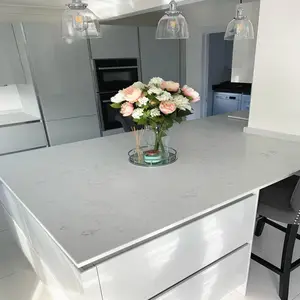 Quartz Marble Granite Kitchen Island Tops Melhores Preços Design Gráfico Moderno Polido 3cm Espessura Villa Flat Edge / Eased Edge