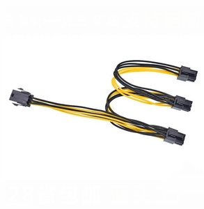 <span class=keywords><strong>GPU</strong></span> Molex 6 PIN PCI <span class=keywords><strong>Express</strong></span> FEMALE TO MALE กราฟิกการ์ดวิดีโอ1ถึง3 PCI-E PCIe VGA Splitter HUB สายต่อพ่วงเพาเวอร์