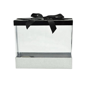 Transparent flower cookie baking cake gift packaging box with clear PVC PET