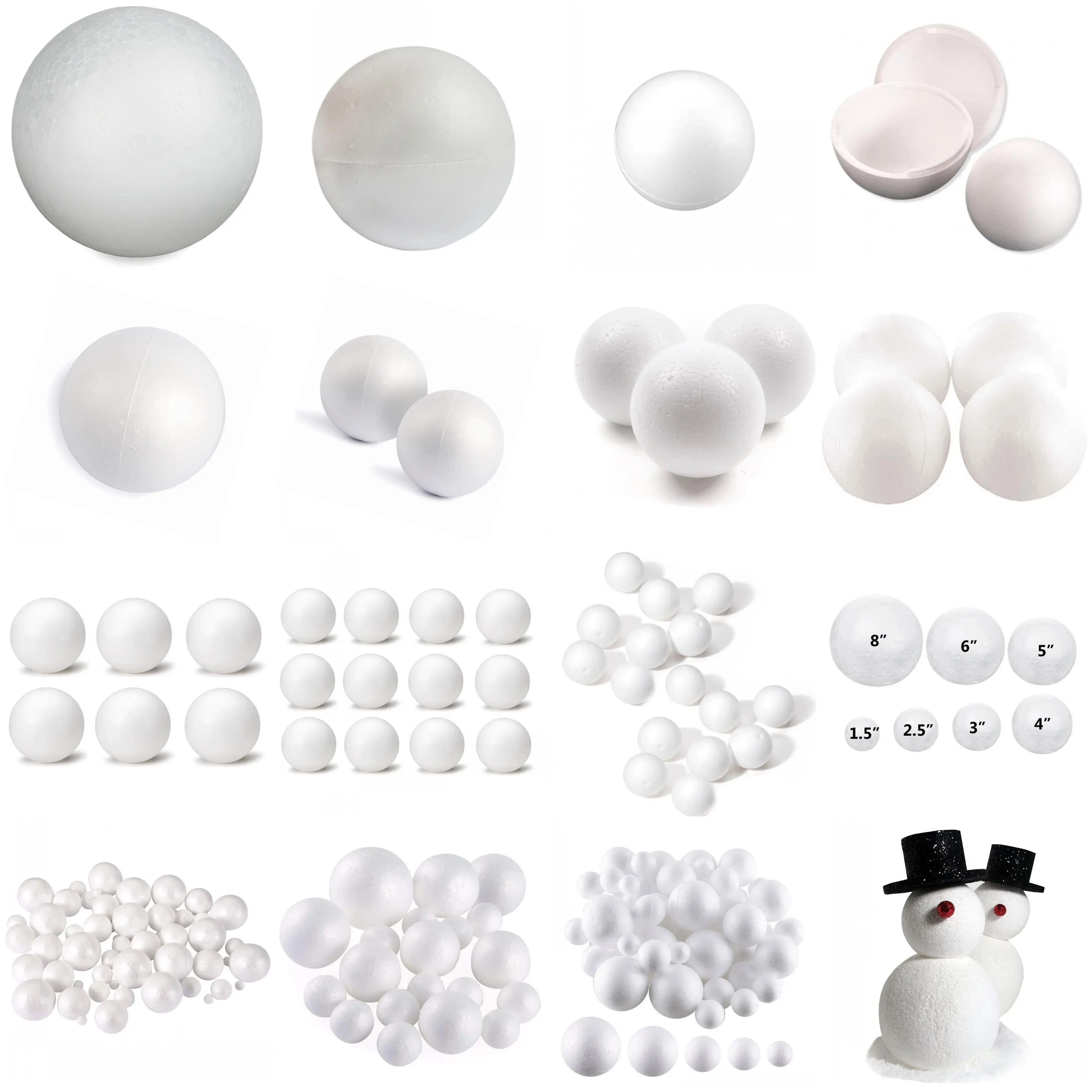 Blanco B Baosity Forma de Bola de Espuma de Decoraciones para Hogar de Costura y Manualidades * 