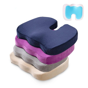 <strong>Large</strong> Orthopedic Coccyx Cooling Gel Memory Foam <strong>Seat</strong> <strong>Cushion</strong> for Office Chair Rectangle Shape with Knitted Technology Summer Use - Product Image 2