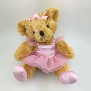 China Factory Customised plush ballerina teddy bear toy with baby girl