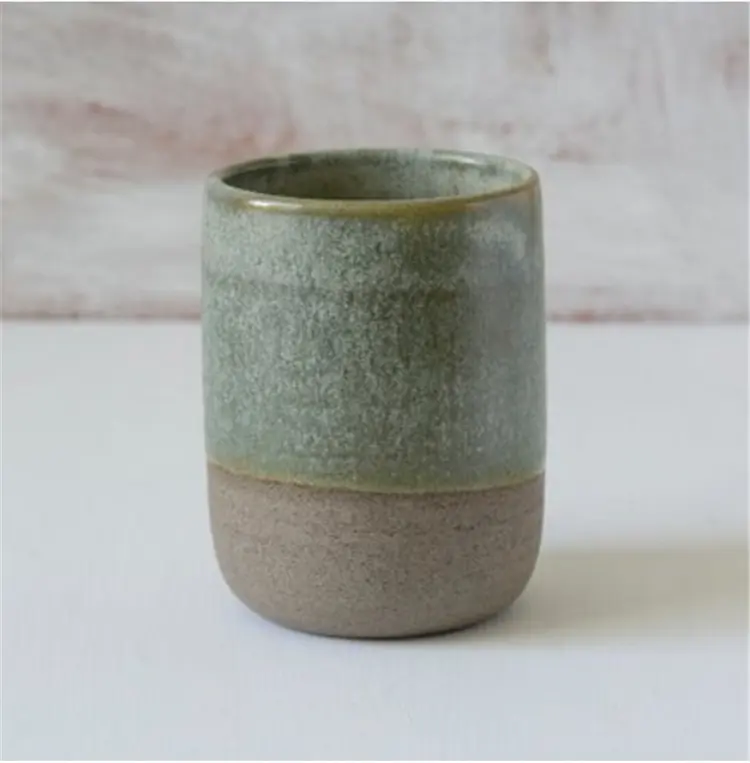 الجملة السائبة اليابانية الحجري الرجعية قهوة كابوتشينو القدح الإبداعية شاي سيراميك كأس لا مقبض