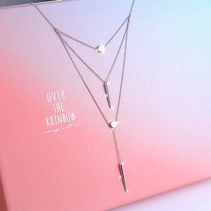 <span class=keywords><strong>Alibaba</strong></span> In China Populaire Stijl 925 Sterling Zilveren Drie Layer Ketting Voor Meisjes - Product Image 4
