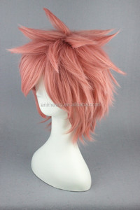 Alta calidad 35cm corto humo Rosa <span class=keywords><strong>Fairy</strong></span> <span class=keywords><strong>Tail</strong></span> <span class=keywords><strong>Natsu</strong></span> Dragneel Bobo peluca sintética Anime Cosplay disfraz peluca - Product Image 4