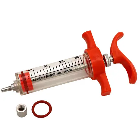 20 Ml Veterinaire Injectie Tool Instrument Plastic Staal Doseerder Spuit Luer Lock Spuit Dier Vaccinatie Injector Spuiten