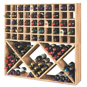 Estante de madera para vino de diseño moderno de alta calidad, portabotellas enfriador de madera para almacenamiento de vino para fiestas - Product Image 1