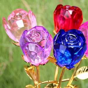 Crystal Glass Roses Flower Folk Crafts Other Crystal Crafts Product