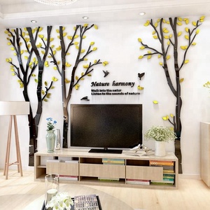 Decorazione della casa all'ingrosso specchio albero uccello Wall Sticker 3D acrilico decorazione della parete autoadesivo - Product Image 4