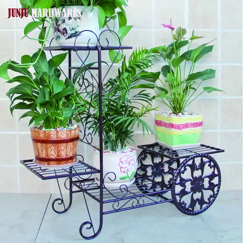 Premium grade decorative tiered plant flower iron stand for flowerpots