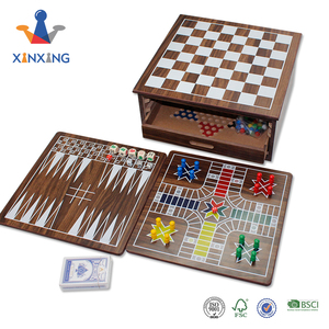 10 in 1 multi-funzione di giochi 10 in legno giochi da tavolo: scacchi backgammon checker mikado domino ludo poker cribbage dices - Product Image 6