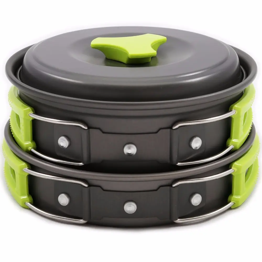 Aluminium Alloy camping cookware cook set plates bowls Cooking Set for Picnic